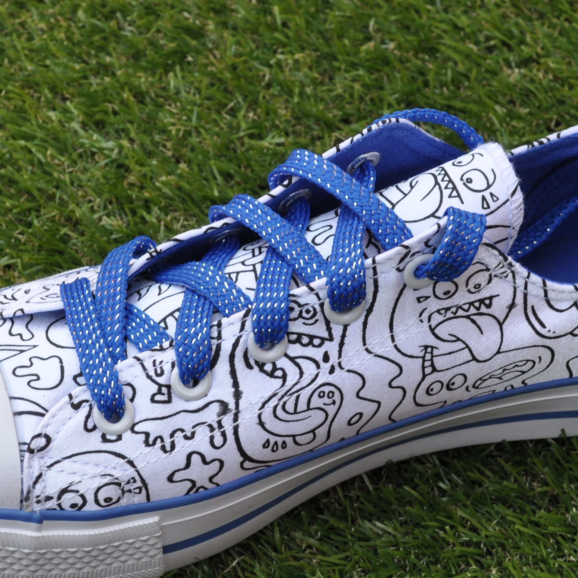 Shoe Laces Blue Glitter Jex